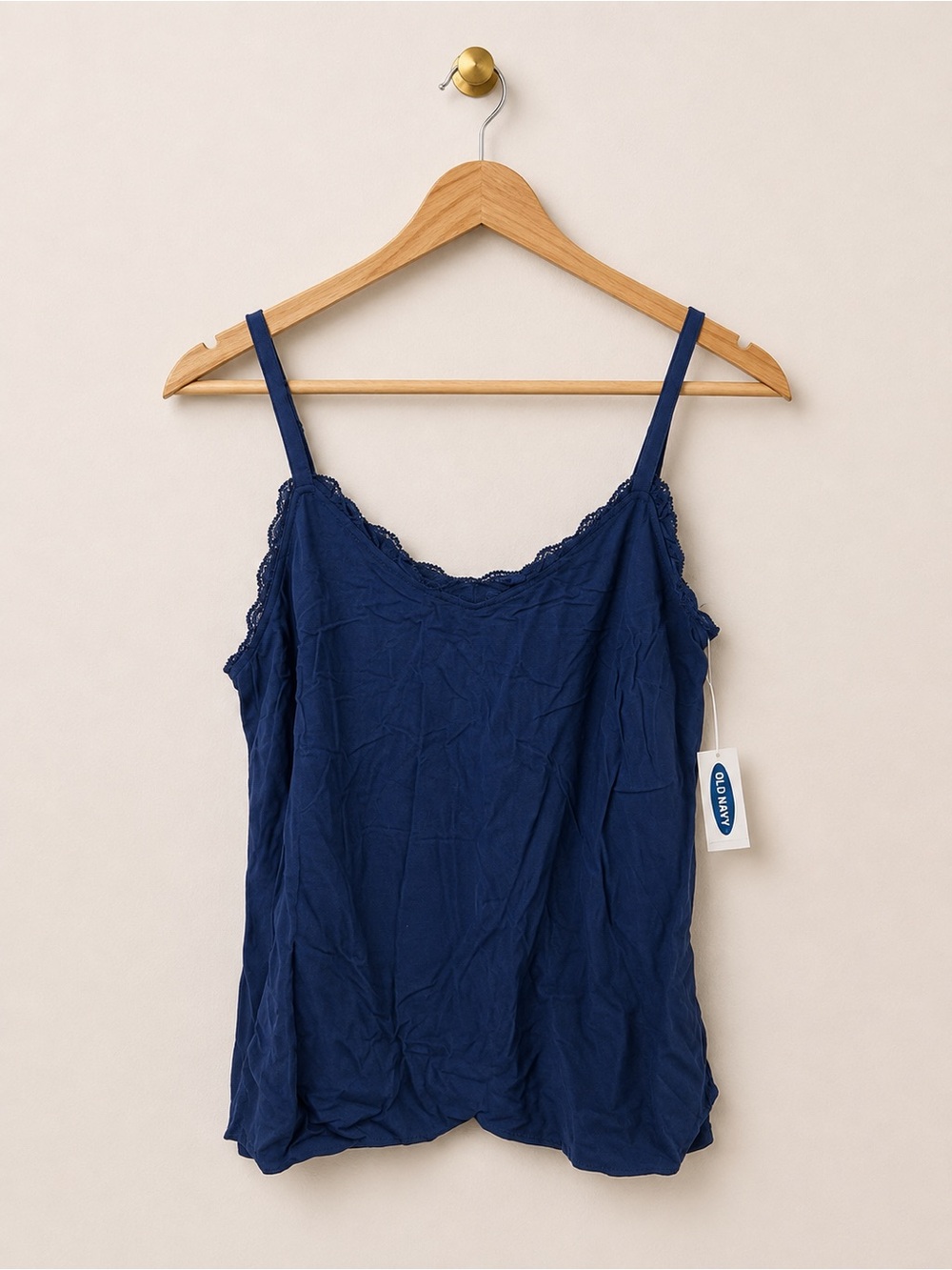 Old Navy Navy Blue Lace Trim Cami Tank Top NWT Women’s Small